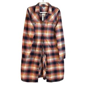 Duluth Trading Co Womens Plaid Flannel Folklore Duster/Shirt Dress NWT M